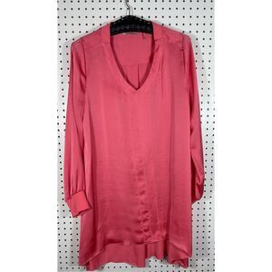 Soft Surroundings coral V neck long tunic / dress size M